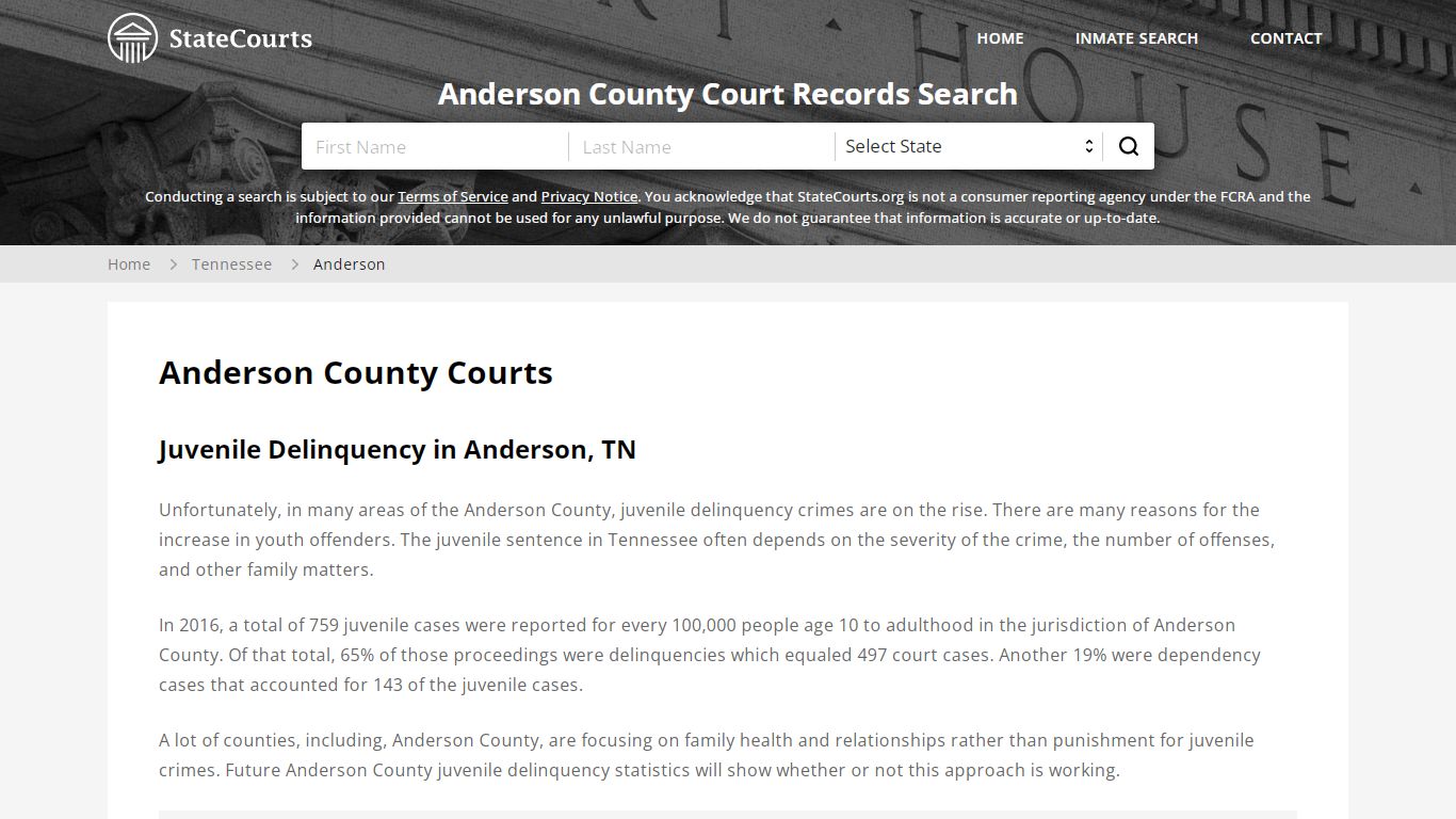 Anderson County, TN Courts - Records & Cases - StateCourts